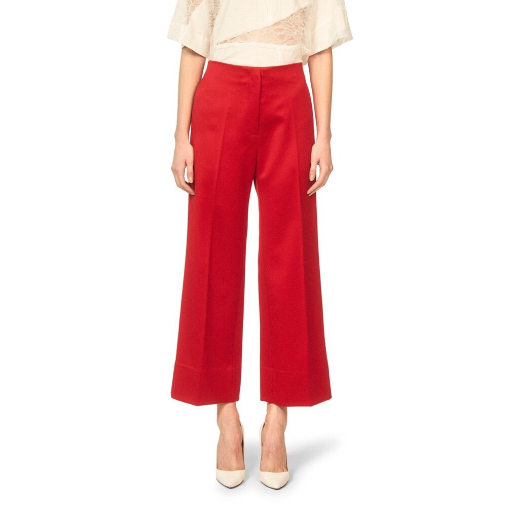 Interior The Clement Women’s Red Wool Pants size 6 NWT Wide Leg Mid Rise
